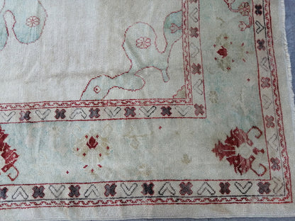 Muted OUSHAK RUG, 9.3 x 11.7 TURKISH Oushak Rug, Vintage Oushak Rug Wool Oushak Rug Hand Made Rugs, Authentic  Oushak Rug