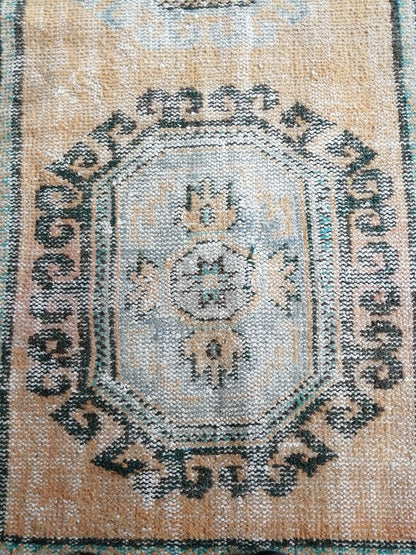 11.8 x 2.7 Muted Oushak Runner Rug Turkish Runner Rug Vintage Runner Rug Hallway Runner Rug Kitchen Runner Rug Wool Runner Rug