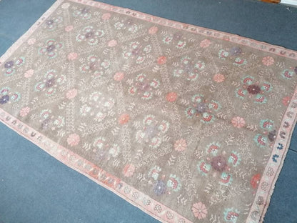 5'4x9 large wool rug, oushak hand made rug, bohemian rug, living room rug
