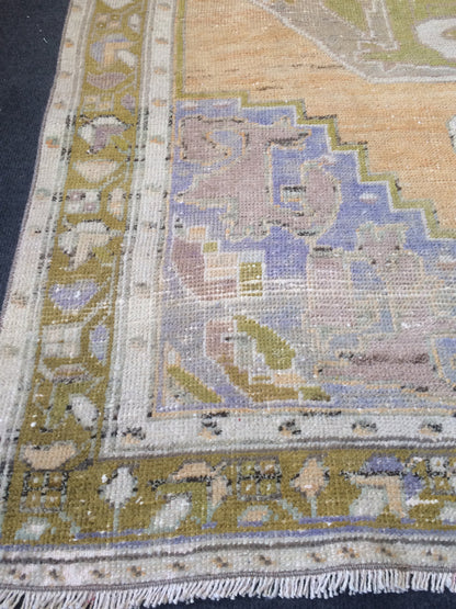 OUSHAK RUG TURKISH Oushak Rug Vintage Oushak Runner Rug Vintage Runner Rug Wool Oushak Rug Hand Made Rugs Vintage Turkish Rug