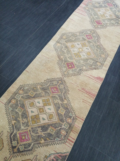 2.6 x 11 Oushak Runner Rug Turkish Runner Rug Vintage Runner Rug Hallway Runner Rug Kitchen Runner Rug Wool Runner Rug Wool Oriental Runner
