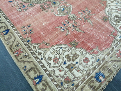 8.7 x 4.6 OUSHAK RUG TURKISH Oushak Rug Vintage Oushak Runner Rug Vintage Runner Rug Wool Oushak Rug Hand Made Rugs Vintage Turkish Rug