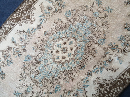 4x7 Turkish Rug, Oushak Rug, Oushak Rugs, Wool  Rugs, Hand Knotted Rug, Faded Vintage Rug, Muted Hand Made Rug