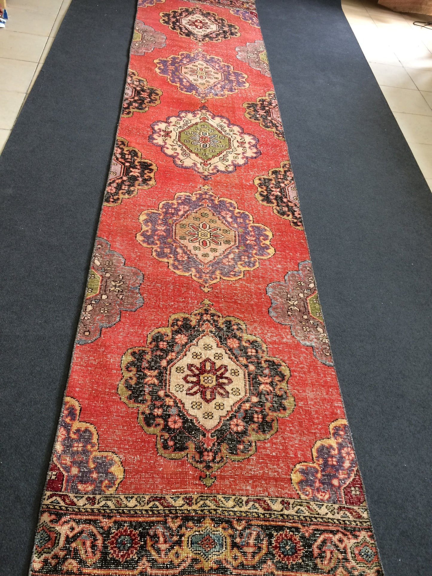 13 x 2.10 Vintage Runner Rug Oushak Runner Rug Turkish Runner Rug  Hallway Runner Rug Kitchen Runner Rug Wool Runner Rug Bohemian Runner