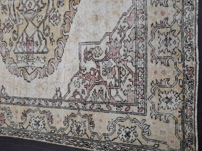 Distressed TURKISH RUG, VINTAGE Rug Living Room Rug Oushak Rug 6x10 Hand woven Rug, Earth Tones rug, Vintage Oriental Rug farmhouse rug