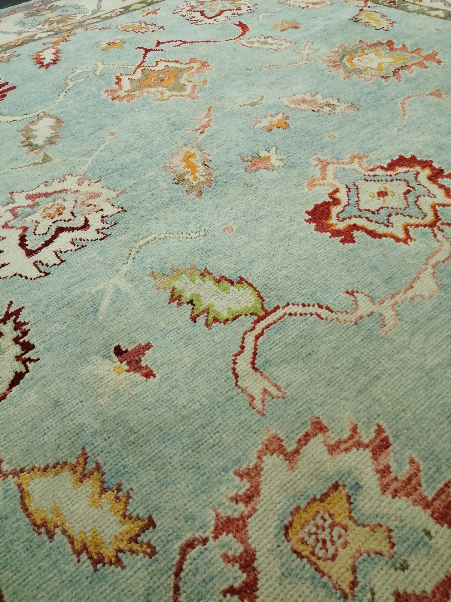 9.3 x 12.8 OUSHAK RUG, TURKISH Oushak Rug Vintage Oushak  Rug, Rug, Wool Oushak Rug Hand Made Rugs, Made In Turkey Hand Knotted Rug 9x13 ft