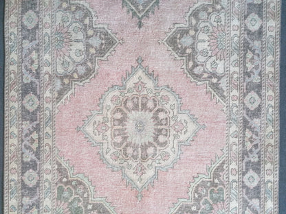 10'8x4'10 pastel runner rug, hallway runner,hand made rug,wool runner rug,vintage runner, turkish runner