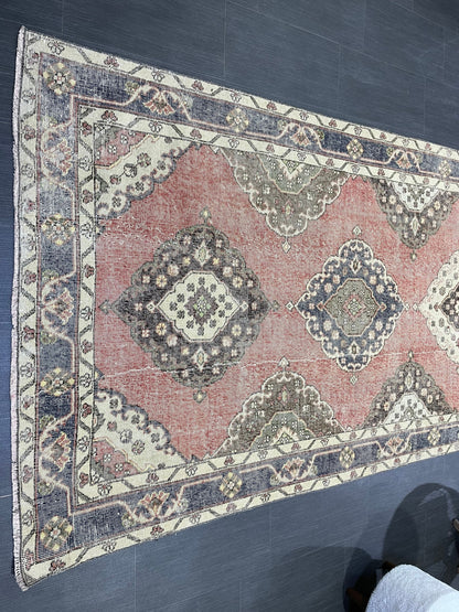 Wool Hand Knotted Runner Rug, Turkish 4.6 x 12.4 Runner Rug, Vintage Runner Rug, Hallway Runner Rug Kitchen Runner Rug, Oushak  Runner Rug