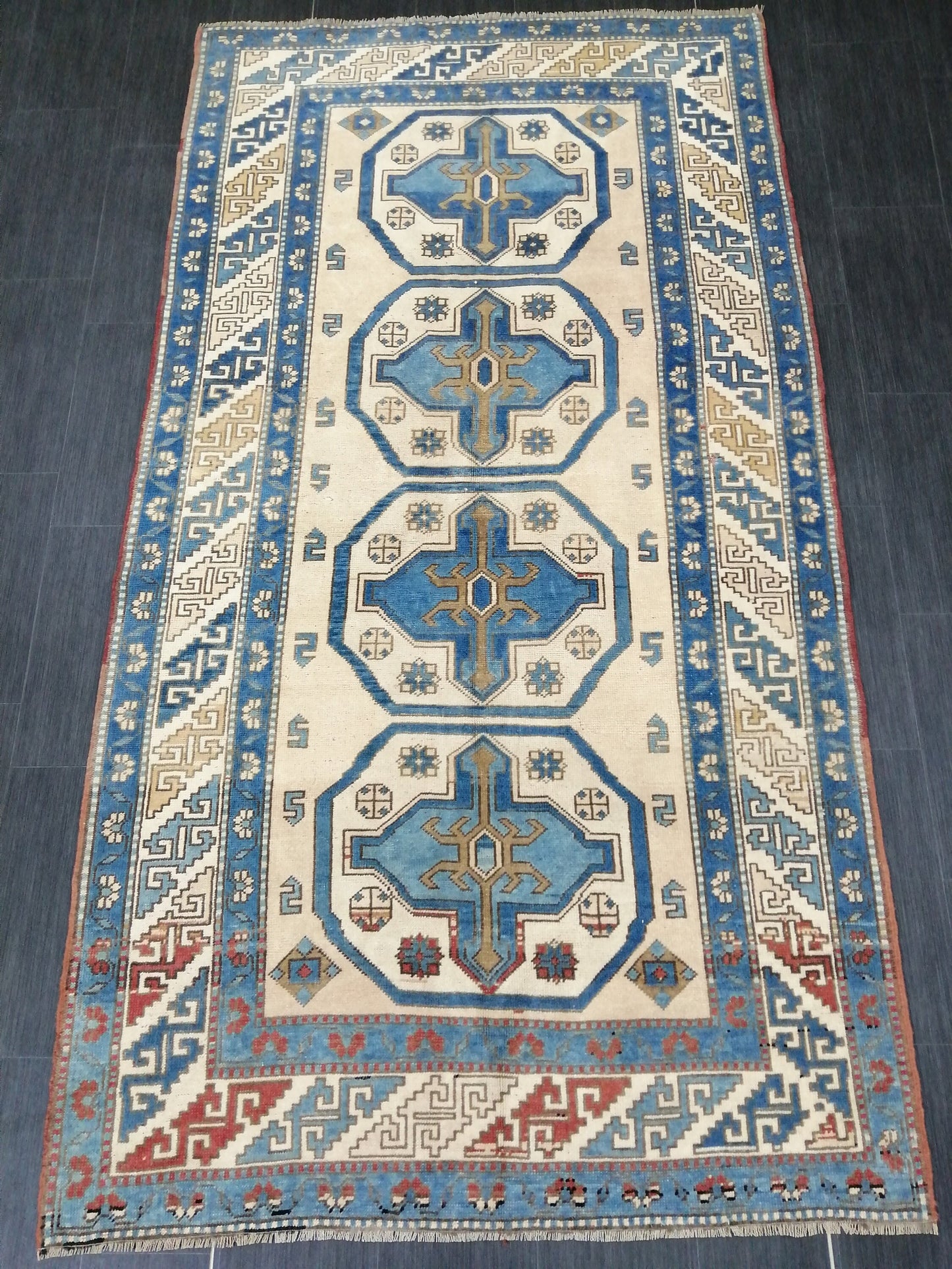 OUSHAK RUG 4.6 x 8.7 Vintage  Rug Vintage Runner Rug Wool Oushak Rug Hand Made Rugs Vintage Turkish Rug