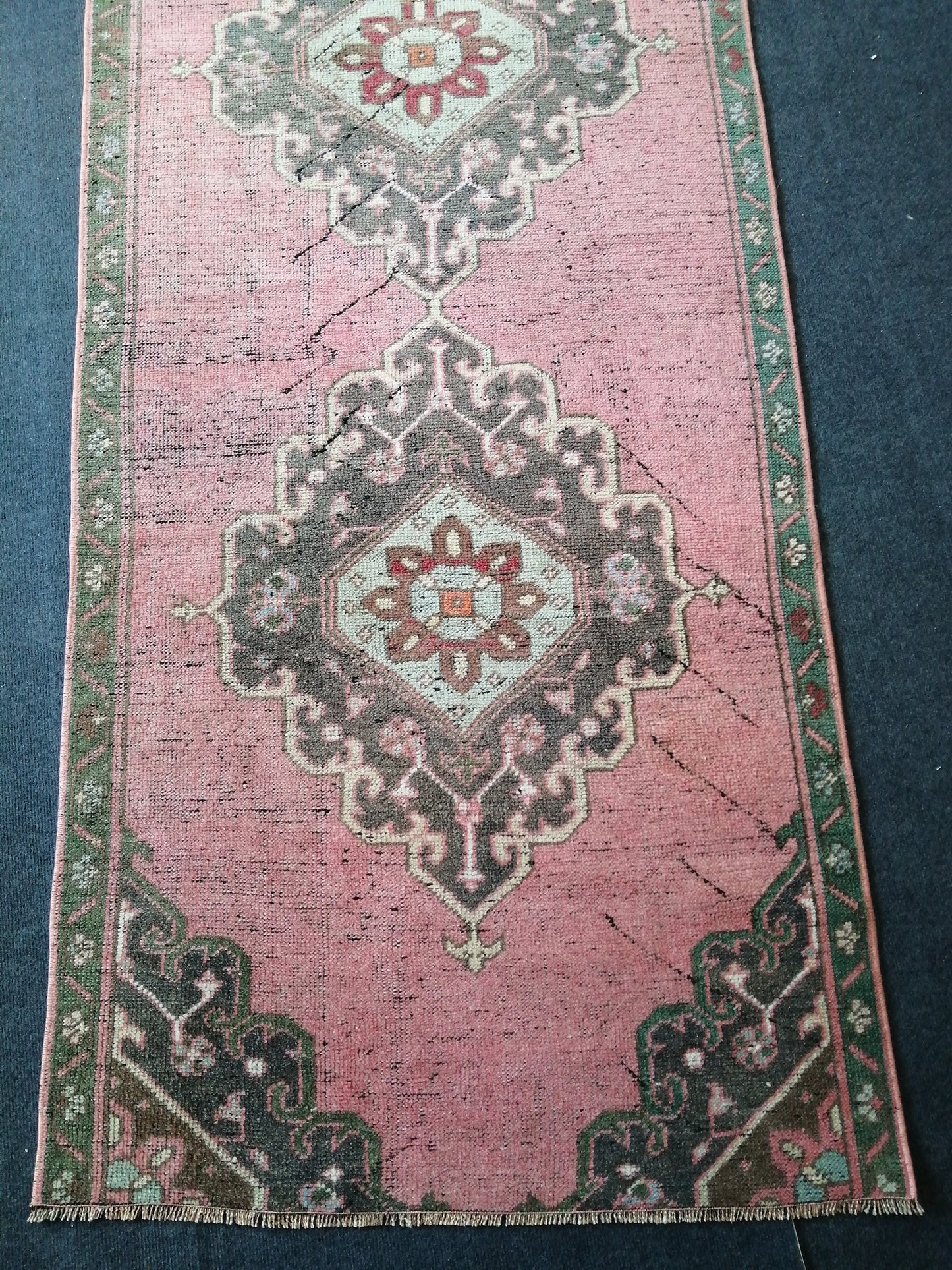 9.4 x 3 Oushak Runner Rug Turkish Runner Rug Vintage Runner Rug Hallway Runner Rug Kitchen Runner Rug Wool Runner Rug Wool Oushak Rug