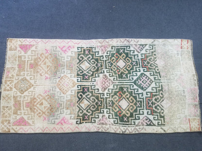 3.4 x 6.8 Vintage wool rug, oushak rug, unique handmade rug kitchen rug bohemian rug traditional rug
