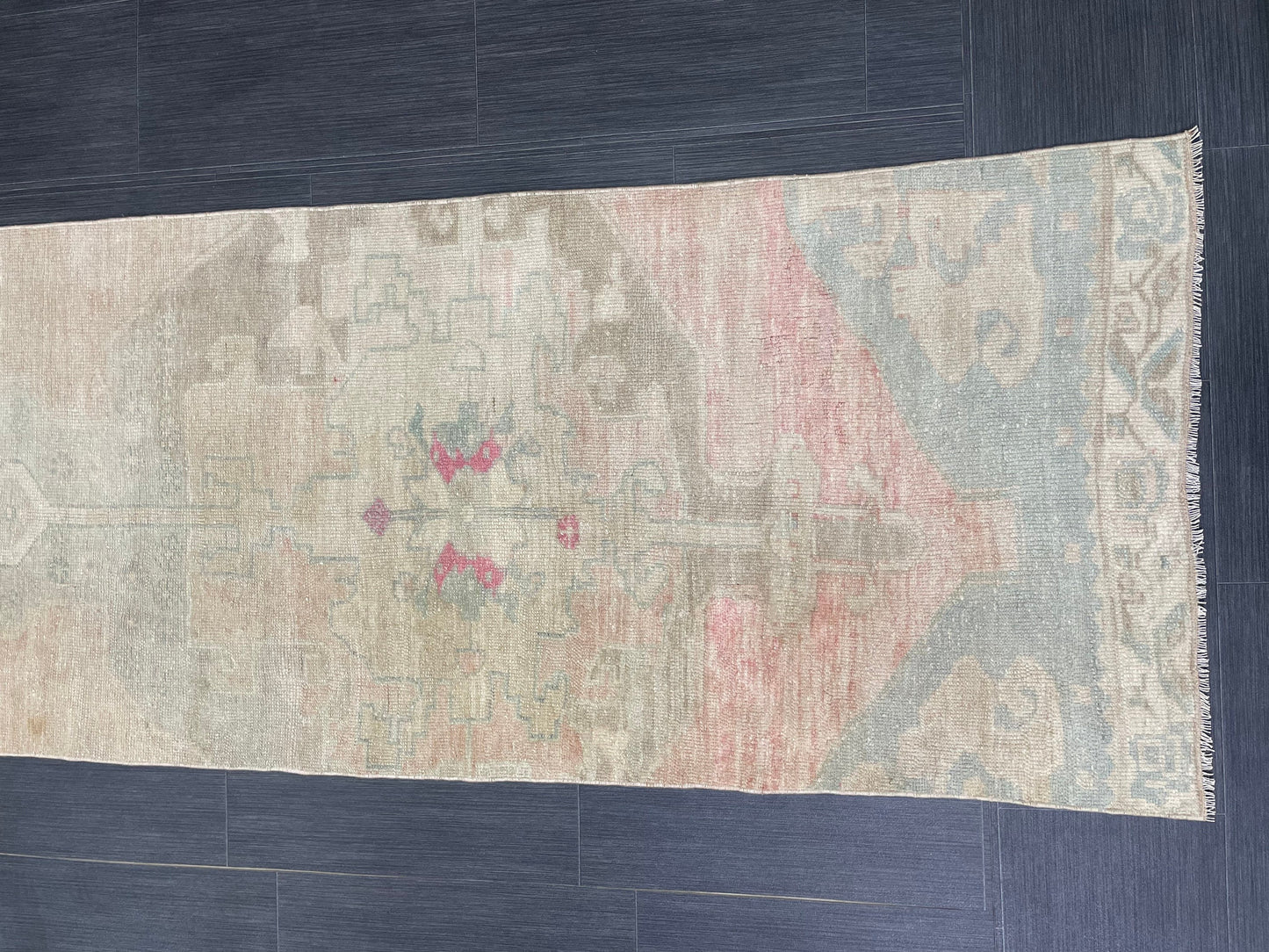 Muted Runner Rug Muted Turkish Runner Rug Vintage 2.5 x 11.5 Runner Rug Hallway Runner Rug Kitchen Runner Rug Oriental Runner Wool Runner