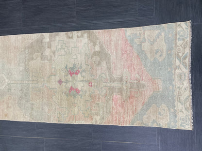 Muted Runner Rug Muted Turkish Runner Rug Vintage 2.5 x 11.5 Runner Rug Hallway Runner Rug Kitchen Runner Rug Oriental Runner Wool Runner