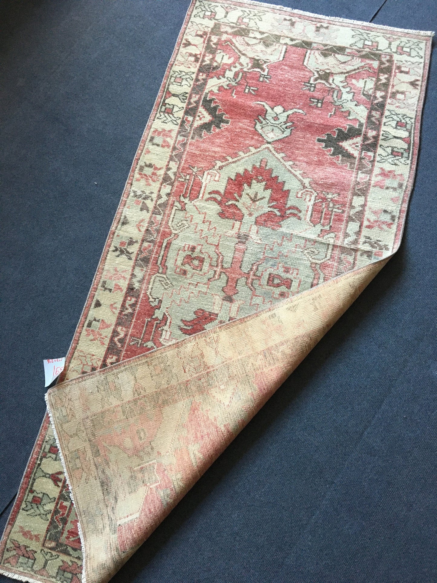 3x6 feet handmade turkish runner, vintage destroyed wool kitchen runner, bedroom arae runner rug, oushak living room area rug,red runner rug