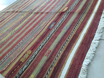 5 x 6 FLAT WOVEN Rugs, Hand Made Flatweave Rug, Oushak Rug, Rustic Rug, Bohemian Rug, Rug Runner, Turkish Rug, Farmhouse Rug, Vintage Rug