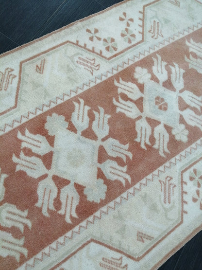 MUTED Staircase Runner 2.5 x 17 Turkish Runner Extra Long Vintage Runner Rug Hallway Runner Kitchen Runner Rug XL Wool Handmade Runner