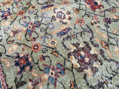 6.5 x 10.5 Green OUSHAK RUG TURKISH Oriental Rug Vintage Rug Vintage Runner Rug pink Rug Hand Made Rugs Vintage