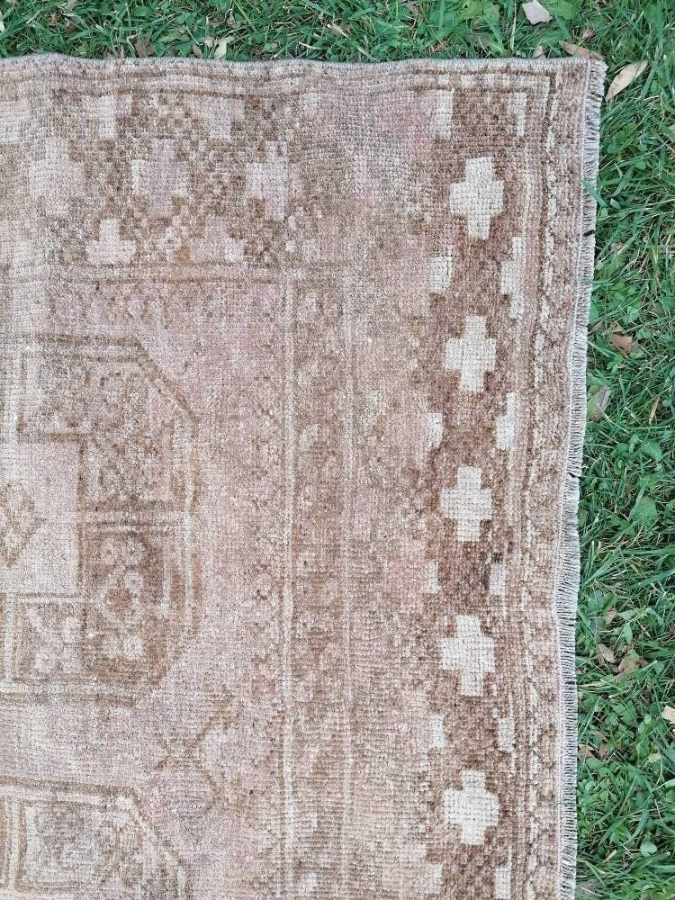 Neatural turkish wool rug, oushak hand made rug 4x6'3 living room rug