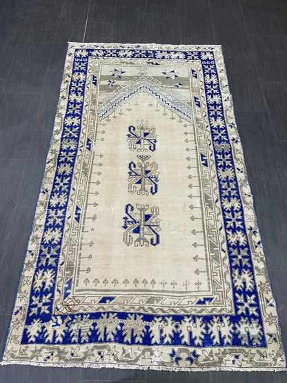 Vintage Turkish RUG Oushak Rug 3.6 x 6.5 Vintage Rug Antique Rug Handmade Rug Hand Knotted Rug Bohemian Rug Wool Rug