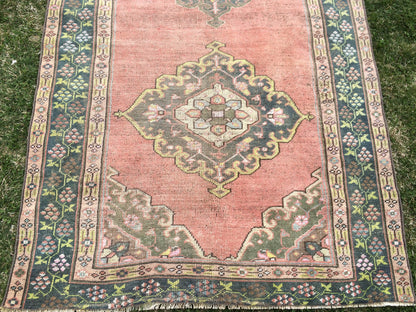 10.3 x 5 Oushak Wool Rug, Vintage Oushak Rug, Oushak Rug, Wool Rug, Vintage Turkish Rugs, Vintage Rugs