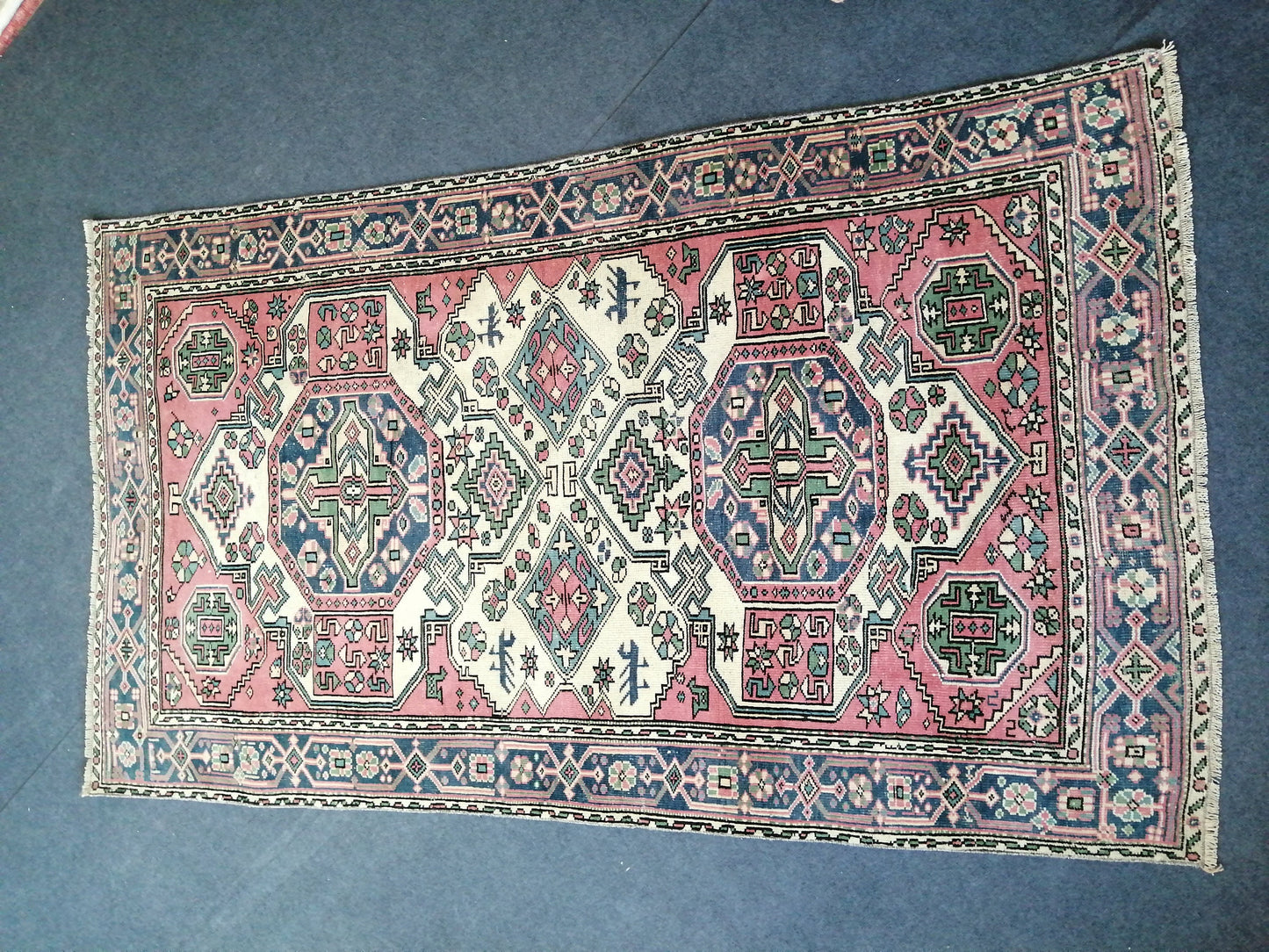 Turkish Rug Oushak 4.4 x 7.7 Rug, Oushak Rugs, Wool Oushak Rug, Oushak Runner Rugs, Runner Rug, Vintage Rug, Hand Made Rug