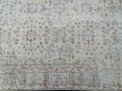 Vintage Turkish Rug 6.2 x 9.7 Muted Vintage Persian Rug Muted Vintage Rug Wool Muted Oushak Rug Hand Made Rugs Vintage Turkish Rug