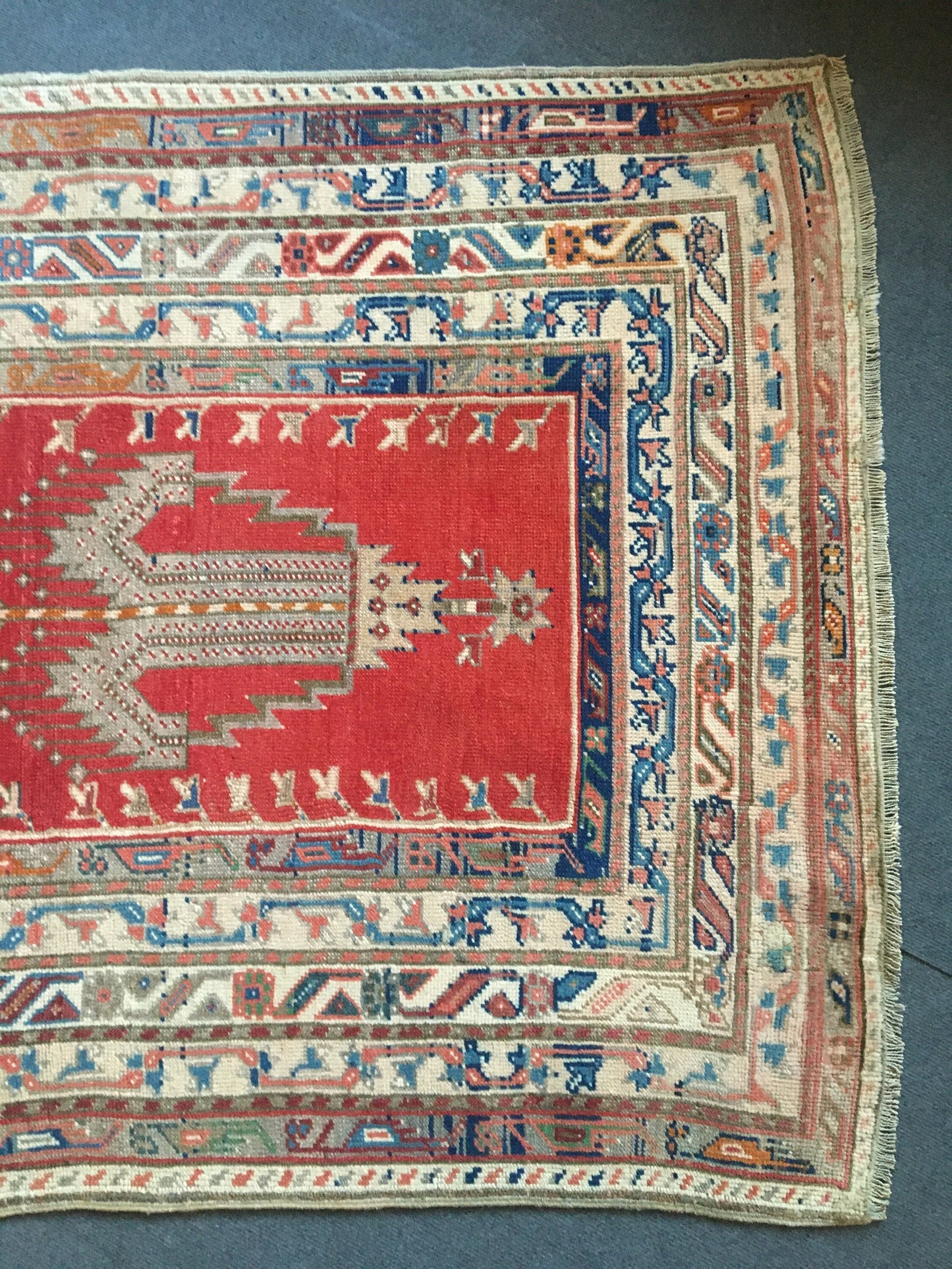 4x6 feet handmade wool vintage large rug, turkish wide living room floor rug, oushak kitchen area rug, large natural laundry rug, bohem rugs