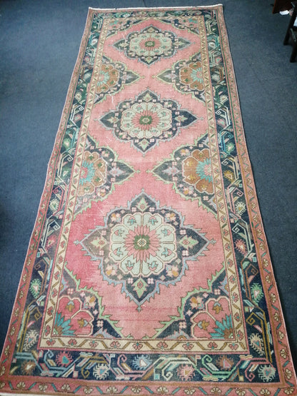11.6 x 4.7 Oushak Runner Rug Turkish Runner Rug Vintage Runner Rug Hallway Runner Rug Kitchen Runner Rug Wool Runner Rug Wool Oushak Rug