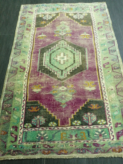 3.9 x 2.5 Rug, Hand Made Rug, Oushak Rug, Rustic Rug, Bohemian Rug, Rug Runner, Turkish Rug, Farmhouse Rug, Vintage Rug, Wool rug