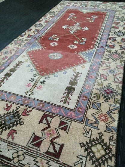 3 x 6.9 Oriental Runner Rug Muted Turkish Runner Rug Short Vintage Runner Rug Hallway Runner Rug Muted Runner Rug Wool Runner