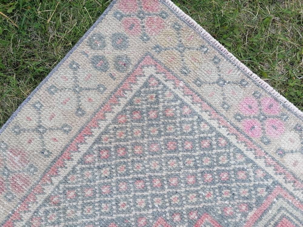 Oushak turkish wool rug 3'5x6'3 turkish handmade rug, vintage rug,kitchen rug, living room rug, bohemian rug