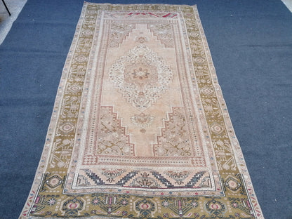 Oushak turkish rug, vintage turkish rug,oushak vintage rug,vintage rug,kitchen rug, vintage anatolian rug,unique hand made bohemian 8'4x4'9