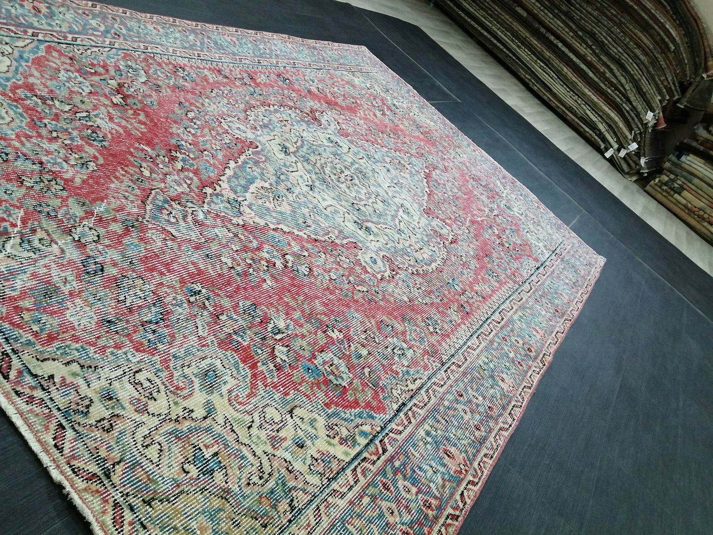 5.3 x 8.3 OUSHAK RUG TURKISH Oushak Rug Vintage Oriental Rug Vintage Runner Rug Wool Rug Hand Made Rugs Vintage Turkish Rug