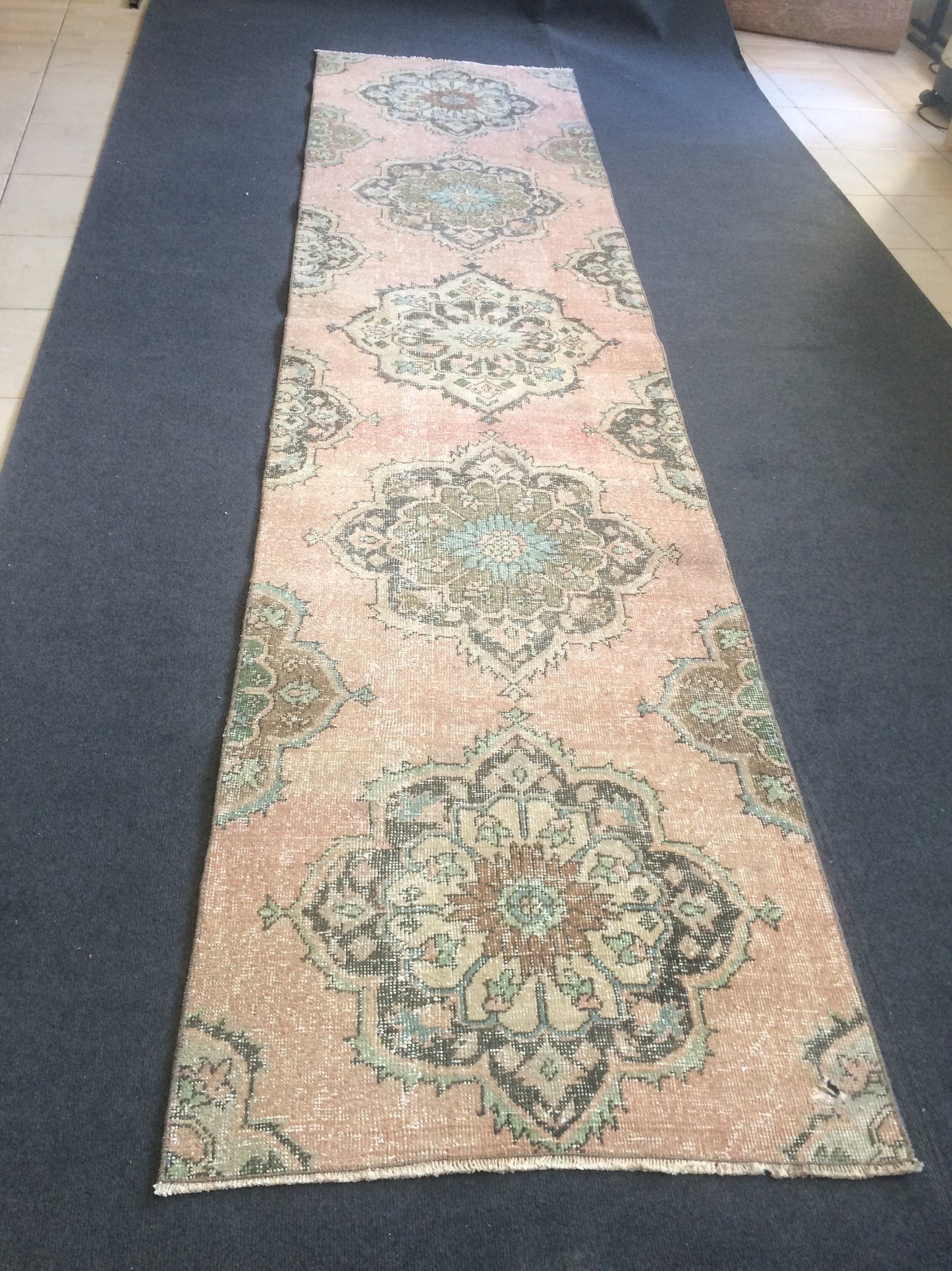 11.3 X 2.7 Oushak Runner Rug  Vintage Runner Rug Turkish Runner Rug Hallway Runner Rug Kitchen Runner Rug Wool Runner Rug Wool Oushak Rug