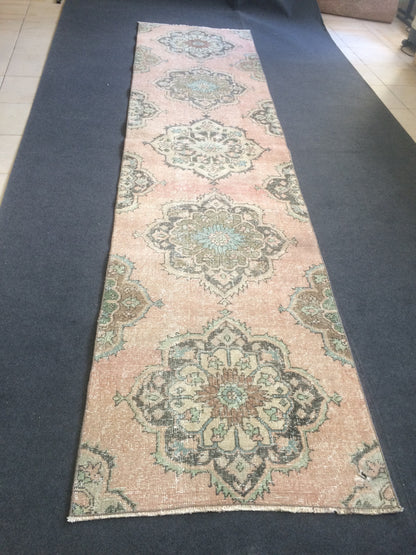 11.3 X 2.7 Oushak Runner Rug  Vintage Runner Rug Turkish Runner Rug Hallway Runner Rug Kitchen Runner Rug Wool Runner Rug Wool Oushak Rug