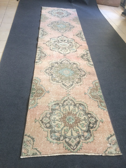 11.3 X 2.7 Oushak Runner Rug  Vintage Runner Rug Turkish Runner Rug Hallway Runner Rug Kitchen Runner Rug Wool Runner Rug Wool Oushak Rug