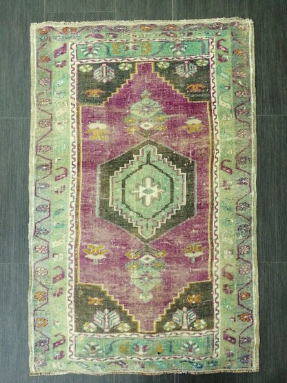 3.9 x 2.5 Rug, Hand Made Rug, Oushak Rug, Rustic Rug, Bohemian Rug, Rug Runner, Turkish Rug, Farmhouse Rug, Vintage Rug, Wool rug