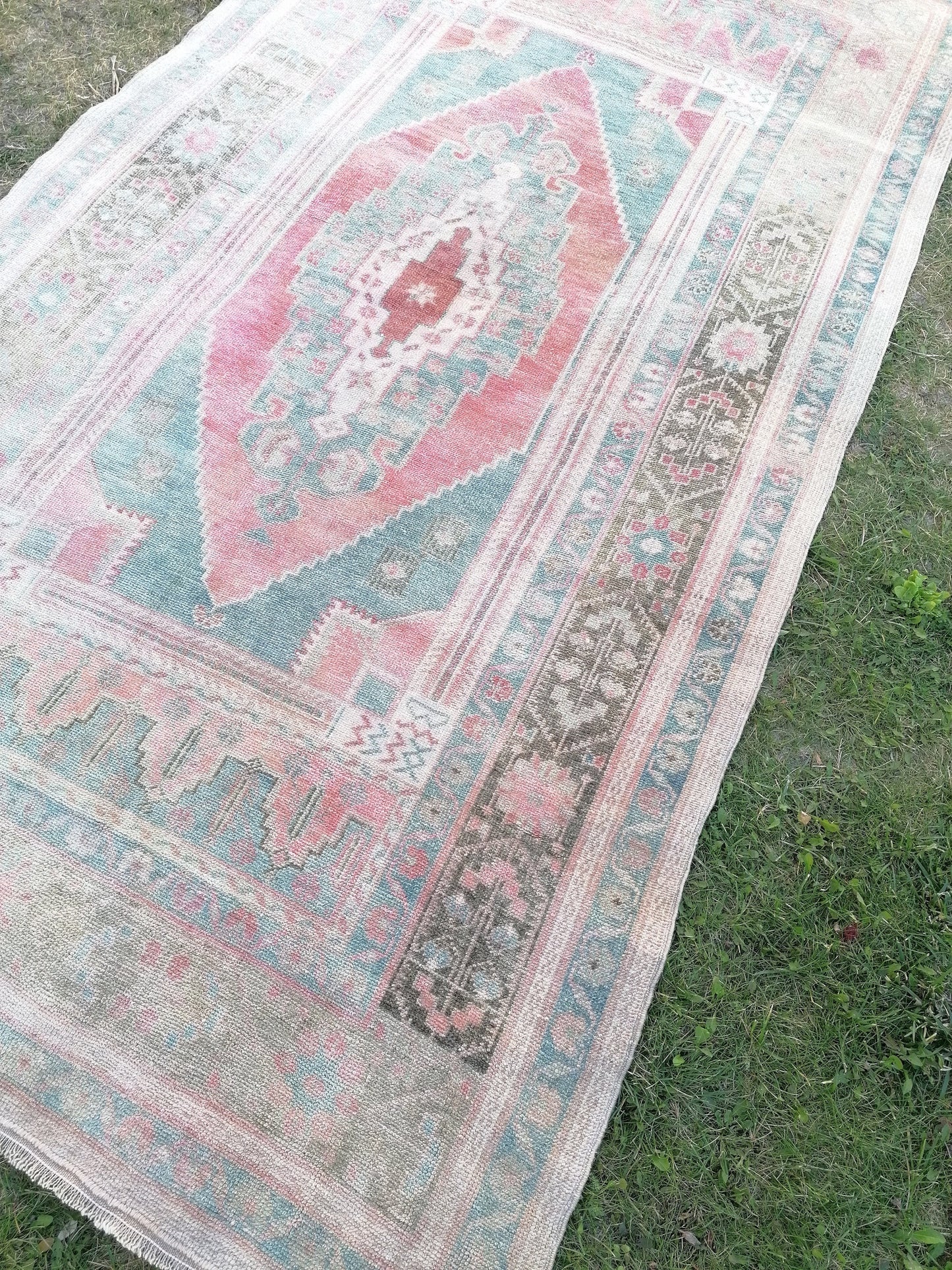 4.6 x 8.5 Oushak wool rug, vintage rug, turkish handmade rug hand knotted rug rug