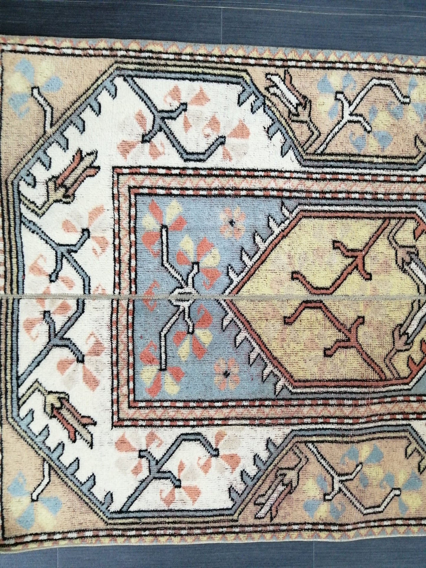 3 x 8.9 Runner Rug Handmade Patchwork Runner Rug Vintage Runner Rug Hallway Runner Rug Kitchen Runner Rug Wool Runner Rug Wool Oushak Rug