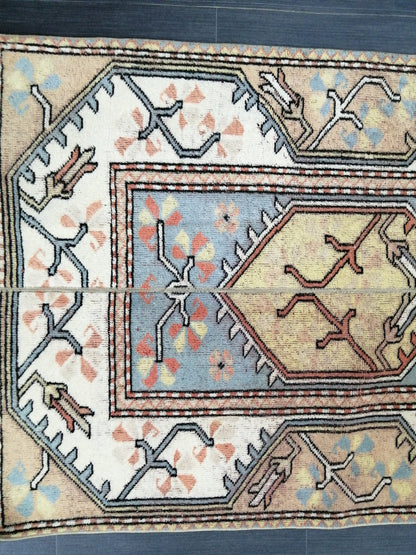 3 x 8.9 Runner Rug Handmade Patchwork Runner Rug Vintage Runner Rug Hallway Runner Rug Kitchen Runner Rug Wool Runner Rug Wool Oushak Rug