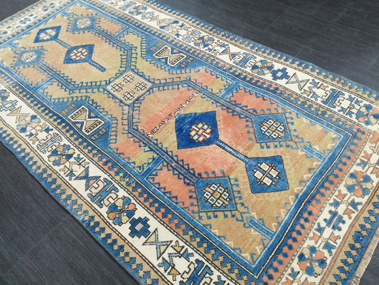 Vintage Oushak Rug 6.4 x 3.5 Vintage Rug Wool Antique Rug Hand Made Rugs Vintage Turkish Rug OUSHAK RUG TURKISH Oushak Rug