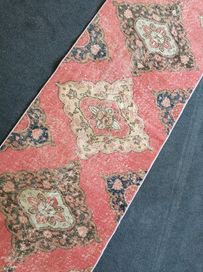 12.5 x 2.6 Turkish Oushak Runner Rug Turkish Runner Rug Vintage Runner Rug Hallway Runner Rug Kitchen Runner Rug Wool Runner Rug Wool Oushak