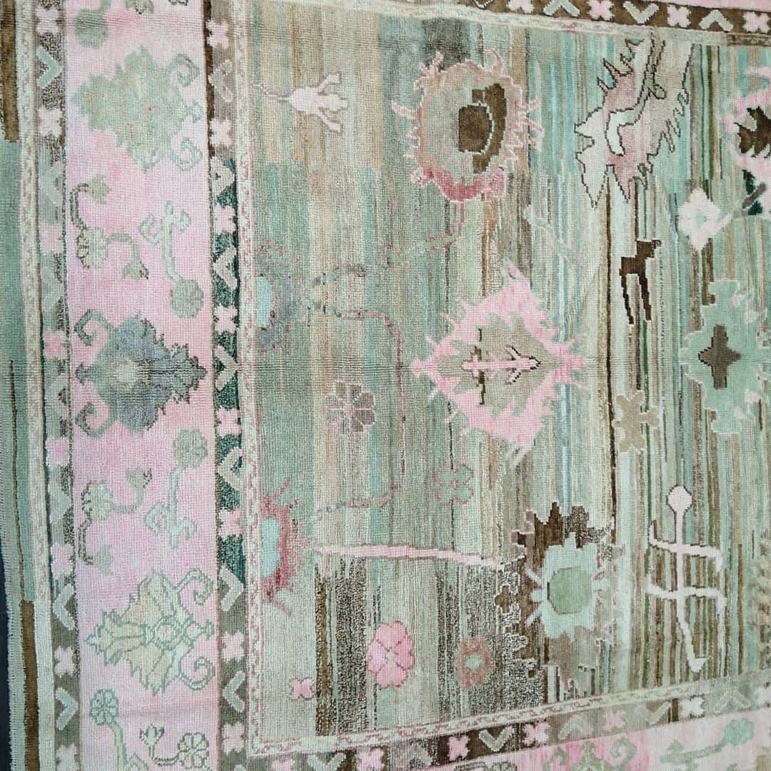 OUSHAK RUG, 12.2 x 9.2  TURKISH Oushak Rug, Vintage Oushak Rug Wool Oushak Rug Hand Made Rugs, Authentic Oushak Rug