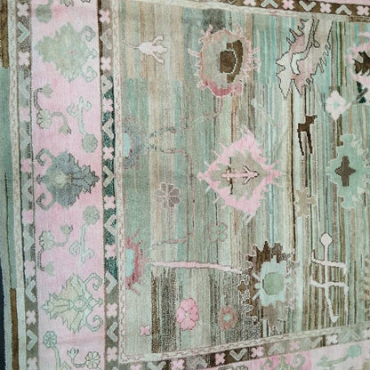 OUSHAK RUG, 12.2 x 9.2  TURKISH Oushak Rug, Vintage Oushak Rug Wool Oushak Rug Hand Made Rugs, Authentic Oushak Rug