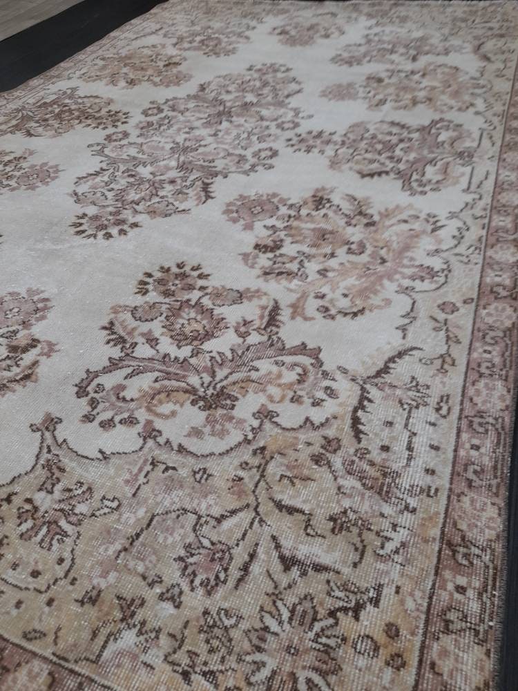 6.2 x 9.8 Oushak Runner Rug Turkish Runner Rug Vintage Runner Rug Hallway Runner Rug Kitchen Runner Rug Wool Runner Rug Wool 6x10 Rug