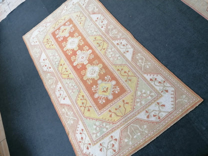 Turkish rug 9'x5' vintage turkish rug,  oushak vintage rug, kitchen rug, vintage anatolian rug,unique hand made bohemian rug