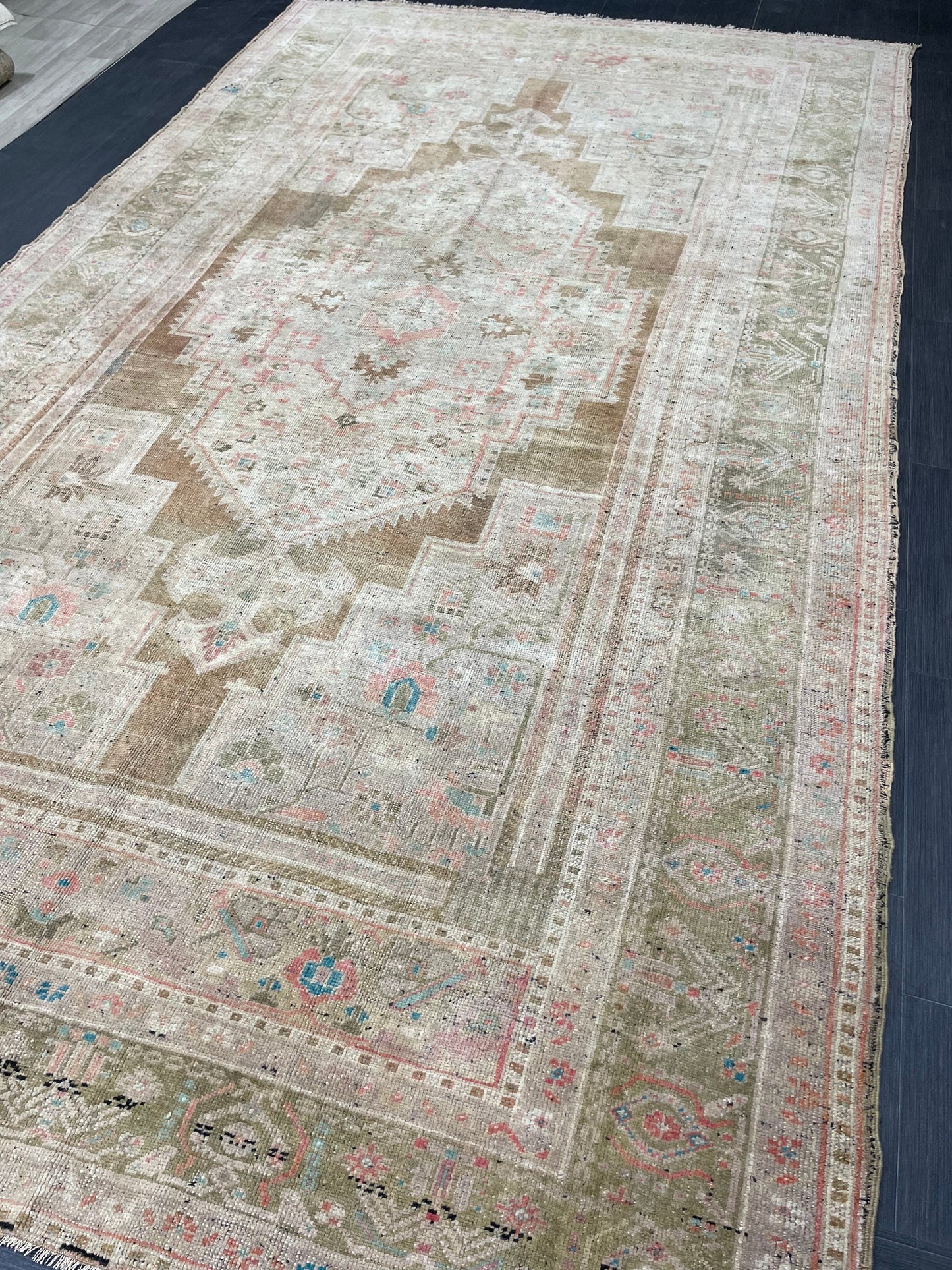 Turkish RUG 6.7 x 11.7 Oushak Rug Vintage Oriental Rug Vintage Persian Rug Wool Hand Knotted Rug Handmade Rugs Vintage Turkish Rug 7x12