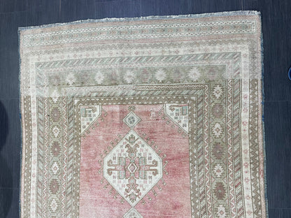 Vintage RUG, TURKISH 4.2 x 8.5 Rug,  Vintage Handmade Rug, Wool Hand Knotted Rug, Hand Made Rug Quality Turkish Rug