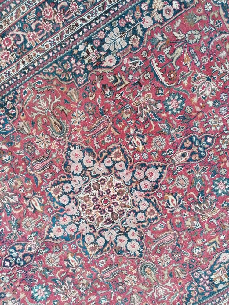 Vintage wool rug,persian wool rug, oushak hand made rug 6x9'4 bohemian rug, living room rug