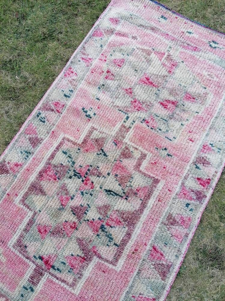 Vintage turkish runner 2'10x11 oushak high pile runner, hallway runner, vintage runner rug, hand made wool rug, kitchen rug, oushak rug